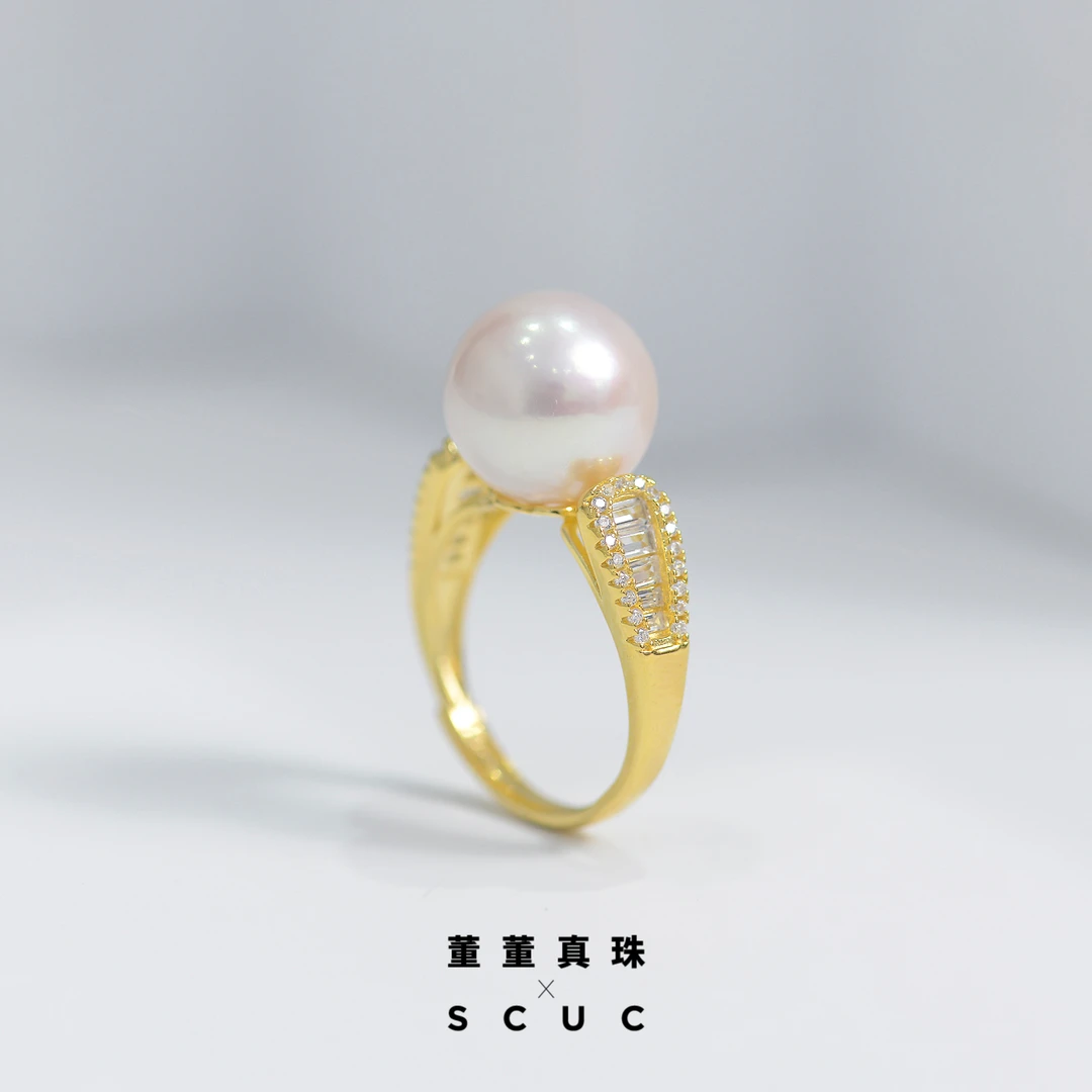 XJ58【董董臻选】天然珍珠简约款戒指白色/10-11mm经典百搭/S925银