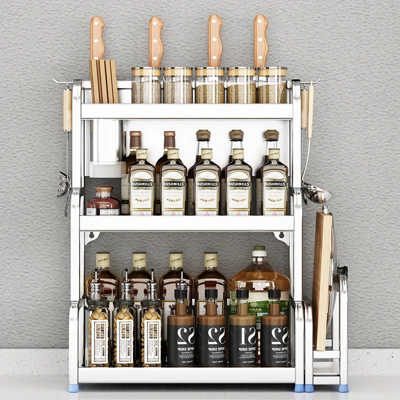 家用调料品置物架多功能筷子油盐酱醋收纳架刀架台面收纳盒调料架