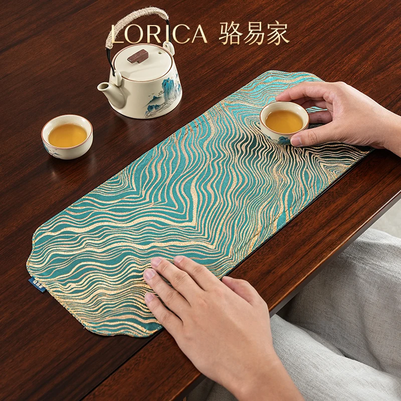 骆易家【流光溢彩】茶席轻奢茶垫杯垫新中式餐垫隔热垫茶桌垫布杯垫