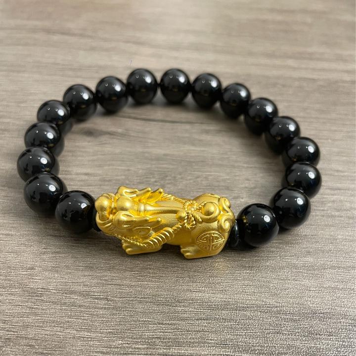 足银手链 包金貔貅手链男女士金手串纯银招财本命年转运珠送男友