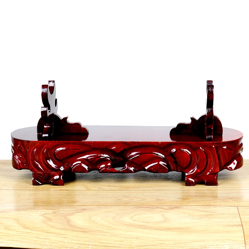 a043-40-13长方椭圆40-13实木横财架象牙如意底座剑架箫架笛子架