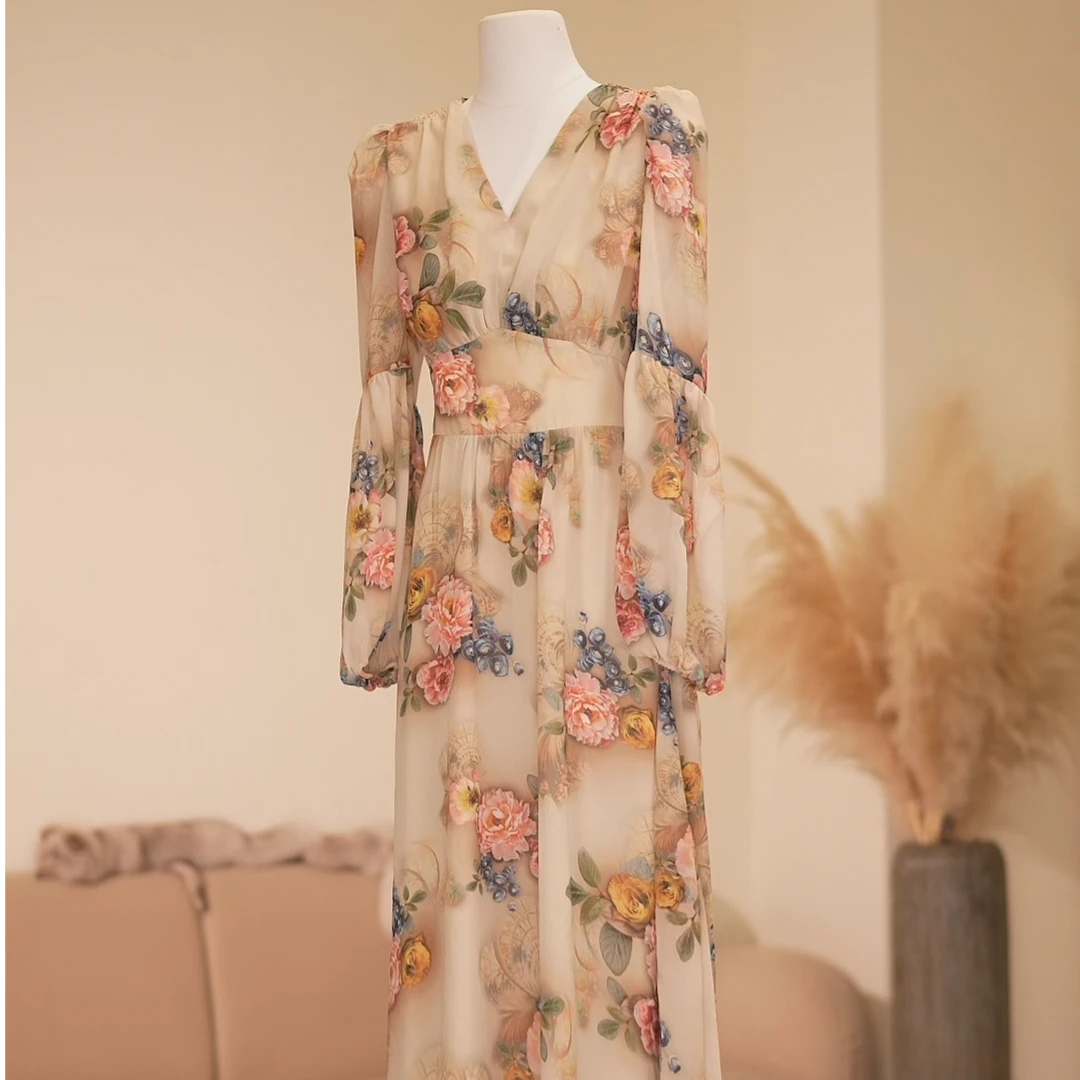 【CL妮雅】夏季法式小众设计师高级感修身收腰复古连衣裙-SD311