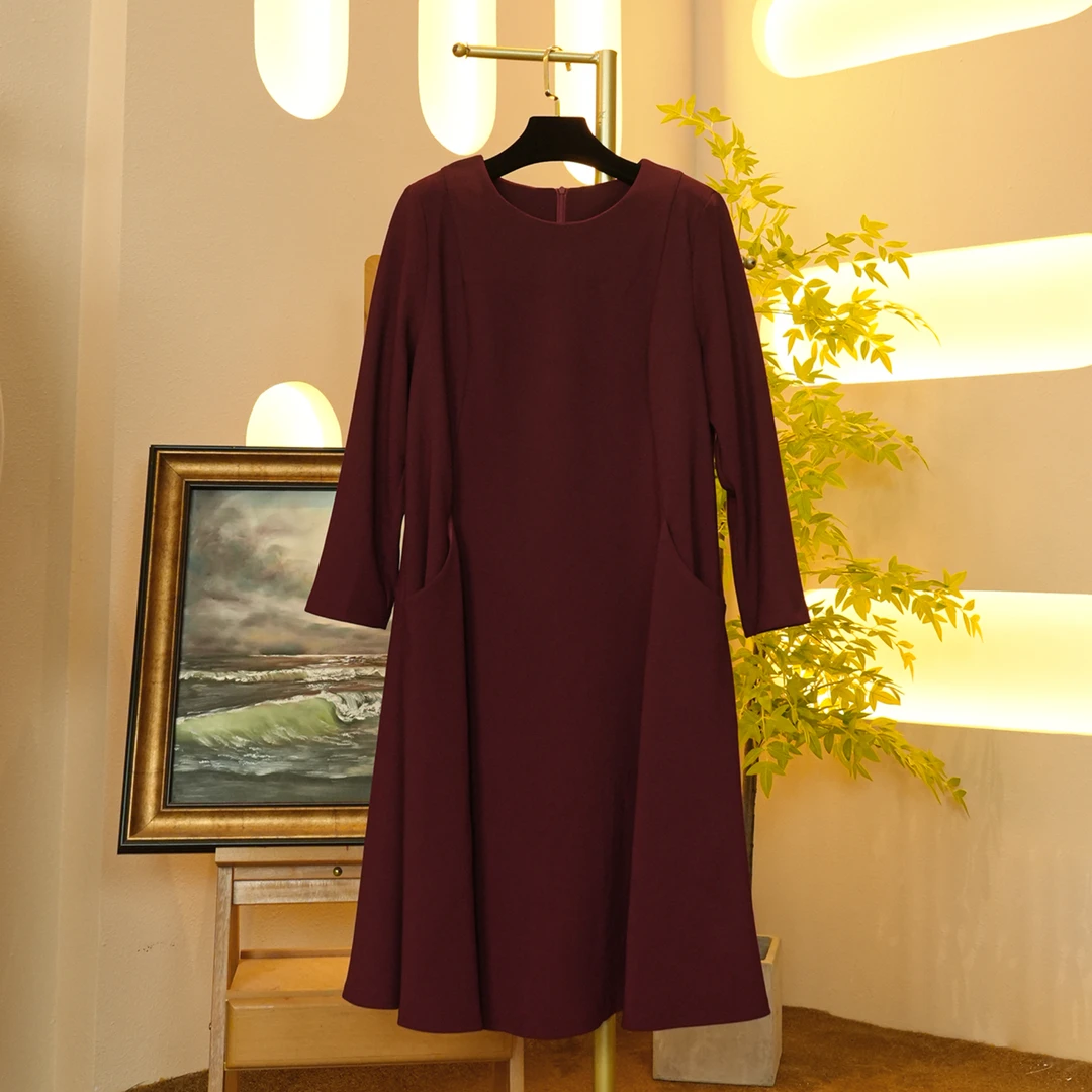 【金雀绫】秋季新款轻奢设计师款显瘦气质连衣裙B23107