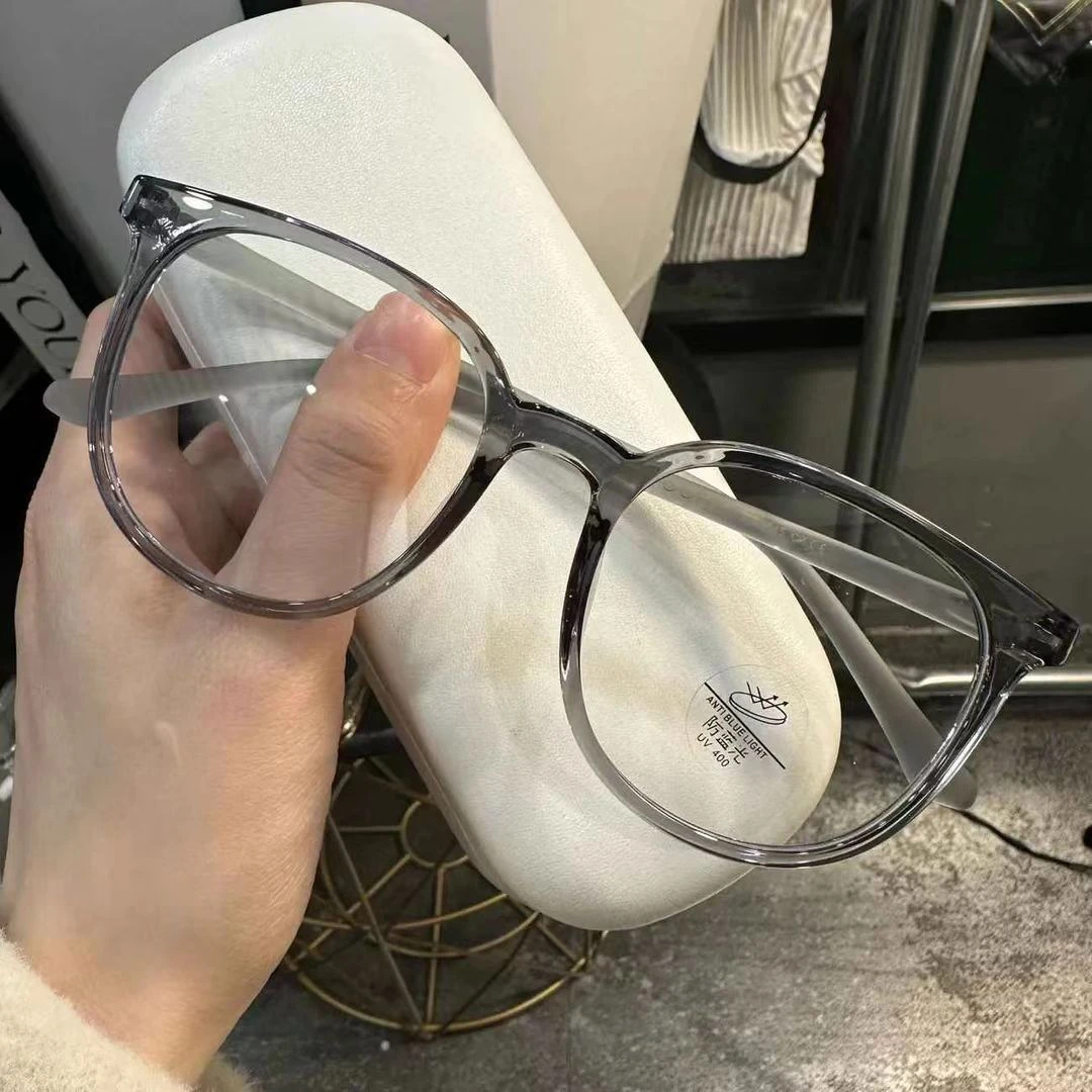 清透椰子灰框！复古近视眼镜男斯文败类辐射圆框眼镜男生大框眼镜