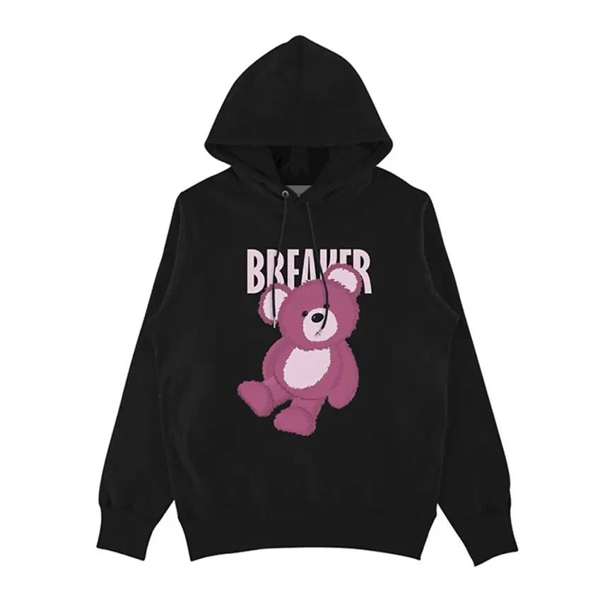 Charlie Luciano破坏熊帽衫男2025春秋新款宽松个性CL连帽卫衣潮