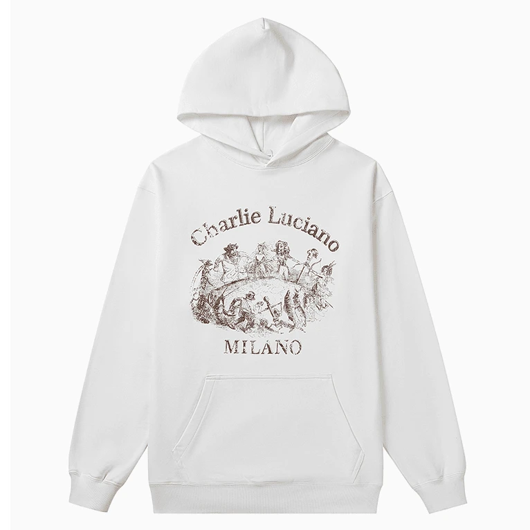 Charlie Luciano篝火聚会做旧帽衫男女同款2025春秋新款连帽卫衣