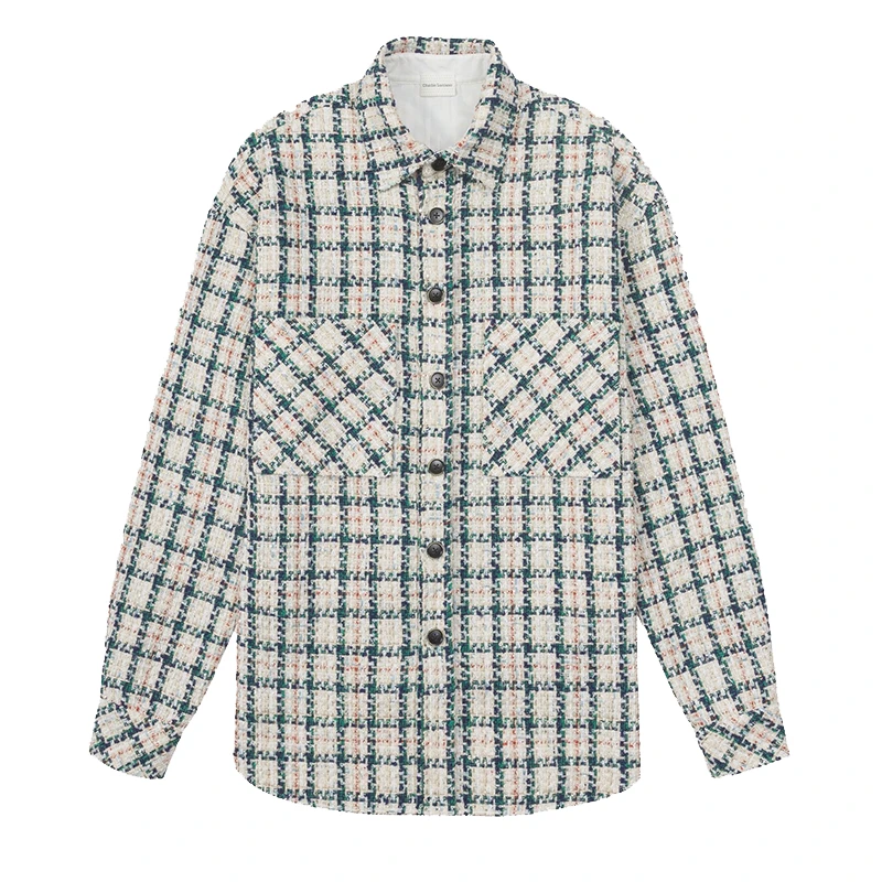 Charlie Luciano2025春秋小香风外套编织男女同款高街长袖衬衫潮