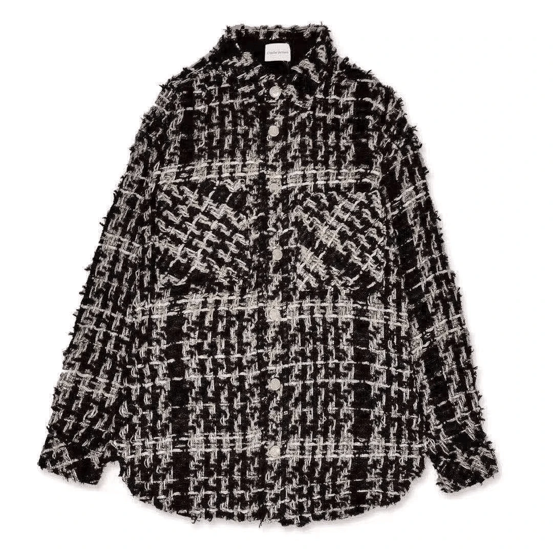 CharlieLuciano小香风衬衫2025明星同款宽松复古潮牌外套V