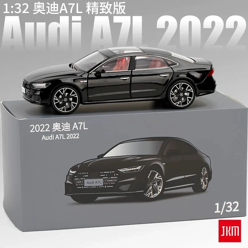 JKM奥迪A7L合金车模型转向避震1:32小汽车模型男人礼物收藏摆件