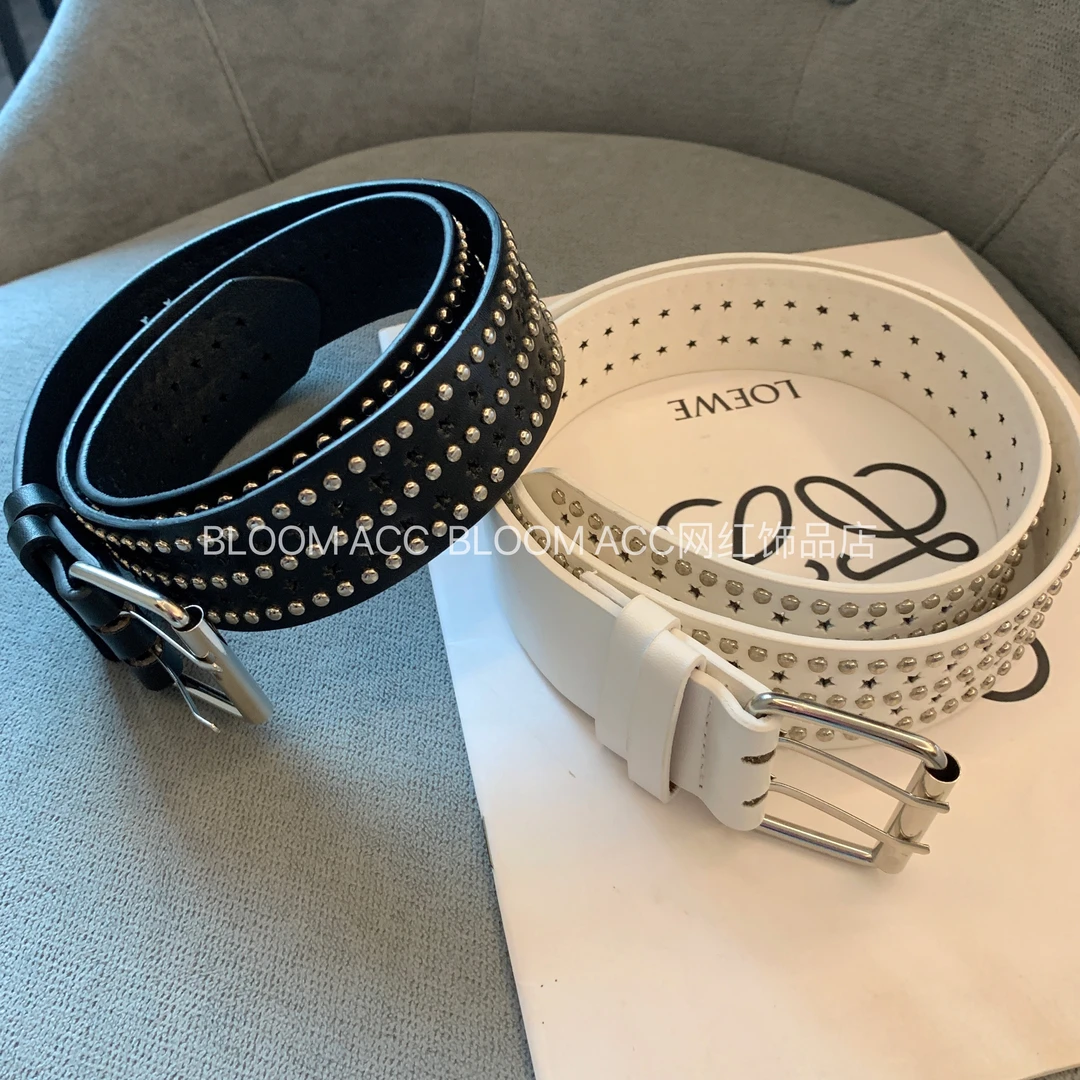 朋克风柳钉五角星星个性皮带辣妹百搭针扣腰带潮流裤带网红同款