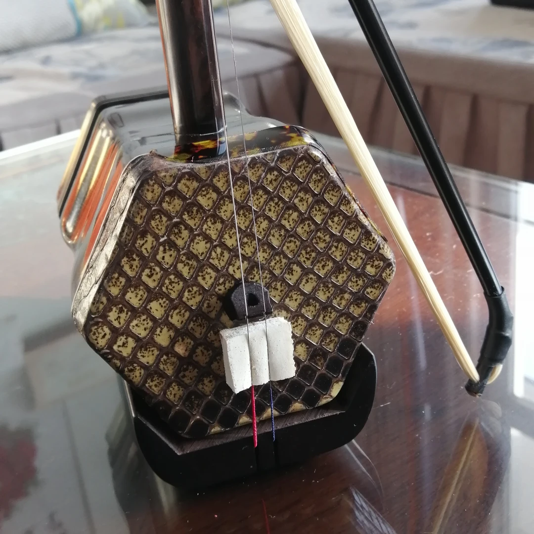 黑檀二胡(精品素款)   纯手工蒙皮  二胡配件  琴弓琴盒