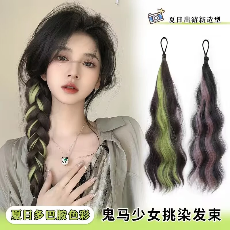 假发彩色自绕式丸子头假发束挑染发条花苞头盘发神器发髻仿真发圈