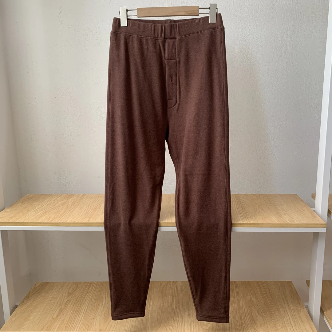 第七代牙签条双面德绒秋冬620克保暖双层加厚男款打底裤N48