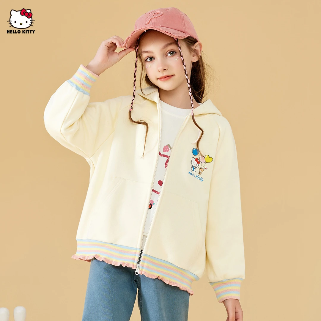 HELLO KITTY/凯蒂猫女童春秋季外套2024新款中大童休闲舒适上衣