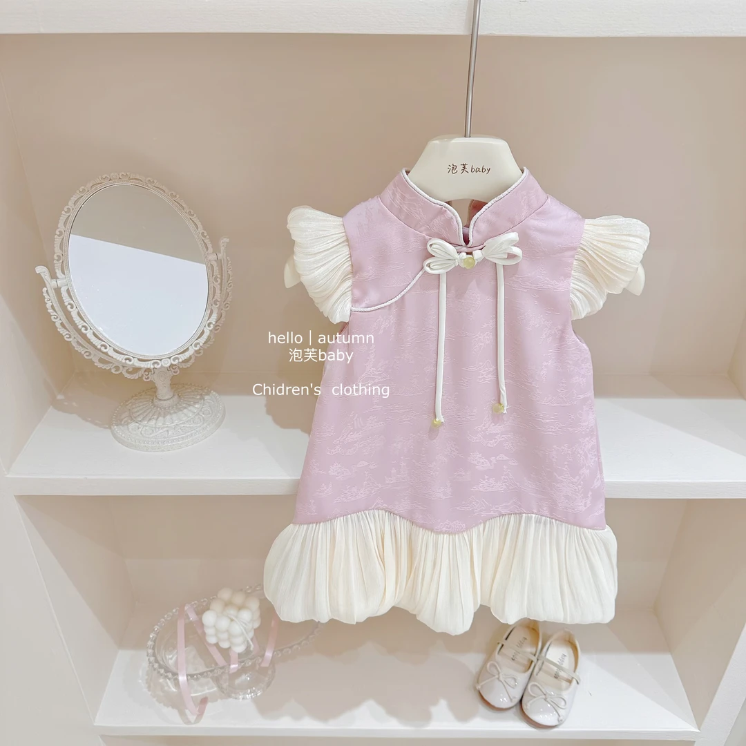 国潮穿搭#女童夏季洋气旗袍裙2024新品女宝宝汉服连衣裙