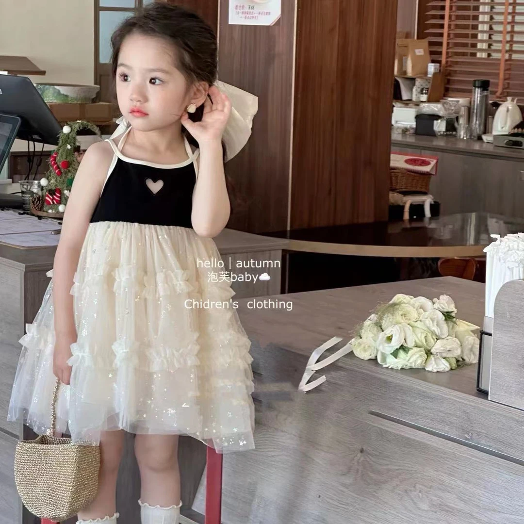 【现】2025新款夏季蓬蓬裙炸街公主裙女童韩版纱裙吊带连衣裙礼服裙