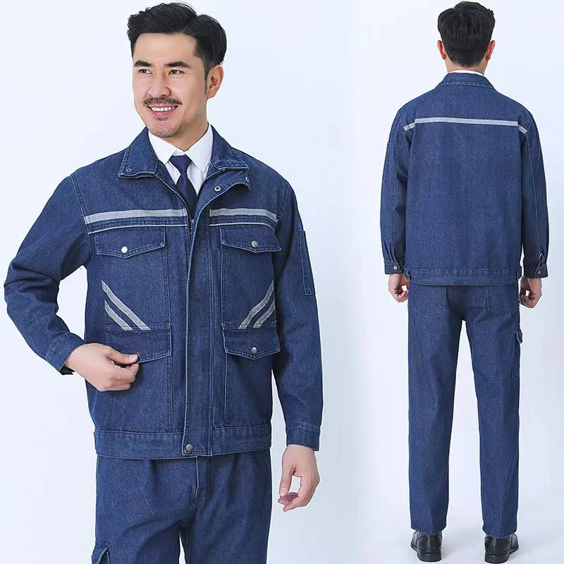 电焊工作服男女套装上衣裤子耐磨耐脏防烫加厚牛仔劳保工作服定制