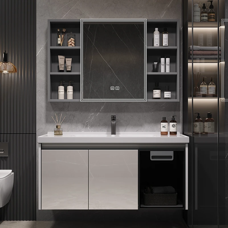 加厚18CM蜂窝铝浴室柜组合卫生间洗漱台洗手盆洗脸盆一体陶瓷盆柜