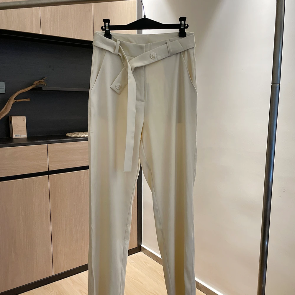 时尚直筒薄款夏季潮流纯色百搭宽松休闲裤简约商务垂感韩版