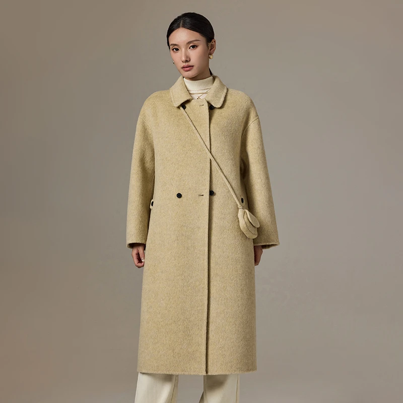 双面呢大衣100%绵羊毛高端大衣E8869