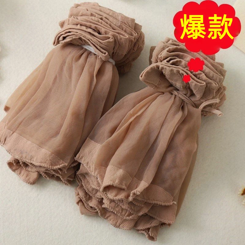 丝袜薄款夏天短丝袜肤色水晶丝脚尖透明防勾丝短丝袜耐磨防勾丝