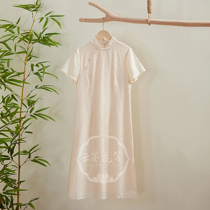 【设计师款合集】春夏款新中式气质白色连衣裙旗袍日常中国风夏季