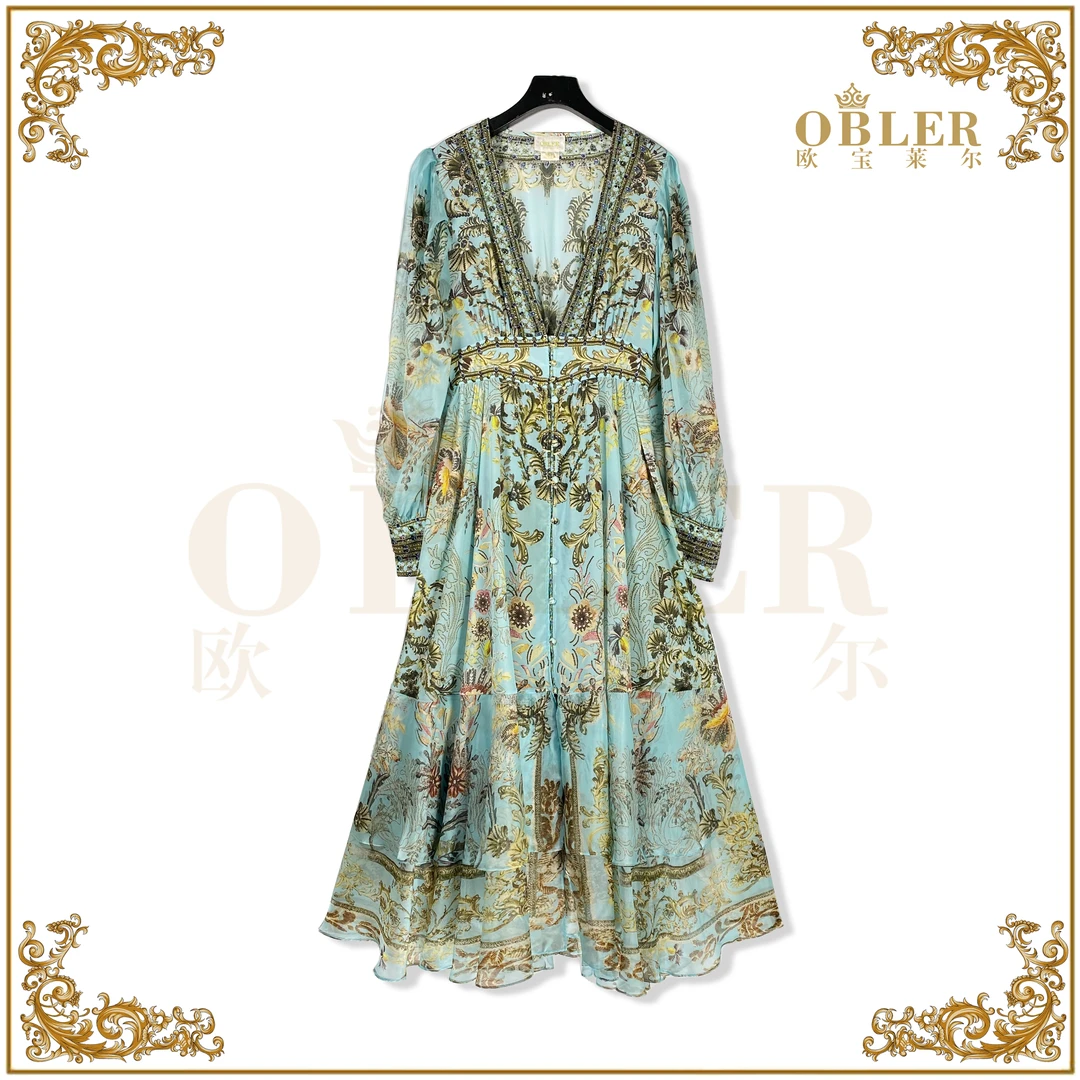 欧宝莱尔时尚气质真丝连衣裙305-24101