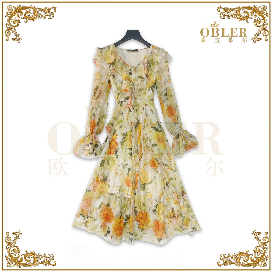 【欧宝莱尔】OBLE   欧宝莱尔 新款 真丝连衣裙502-0026