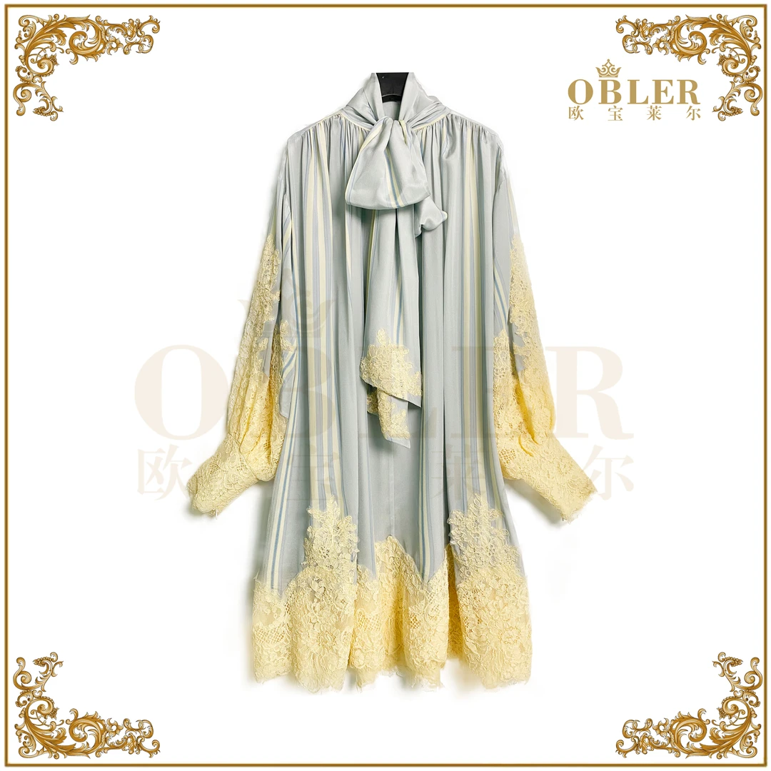 【娜娜专属】欧宝莱尔时尚气质真丝连衣裙305-24218