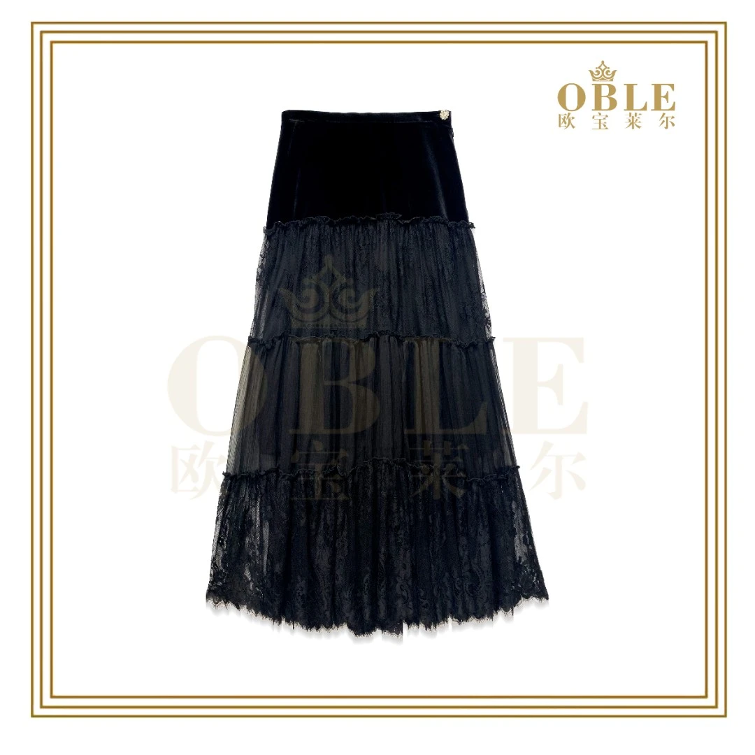 OBLE2025新款高定丝绒半身裙  506-2021