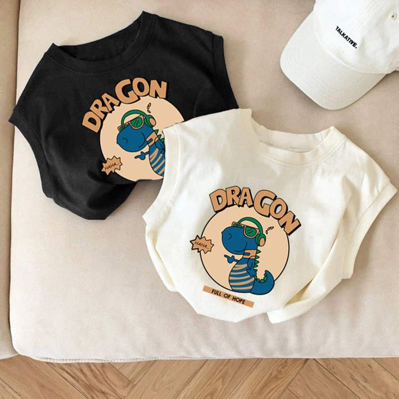 【纯棉】儿童背心男女童夏季薄款童装卡通无袖t恤宝宝坎肩上衣夏装A