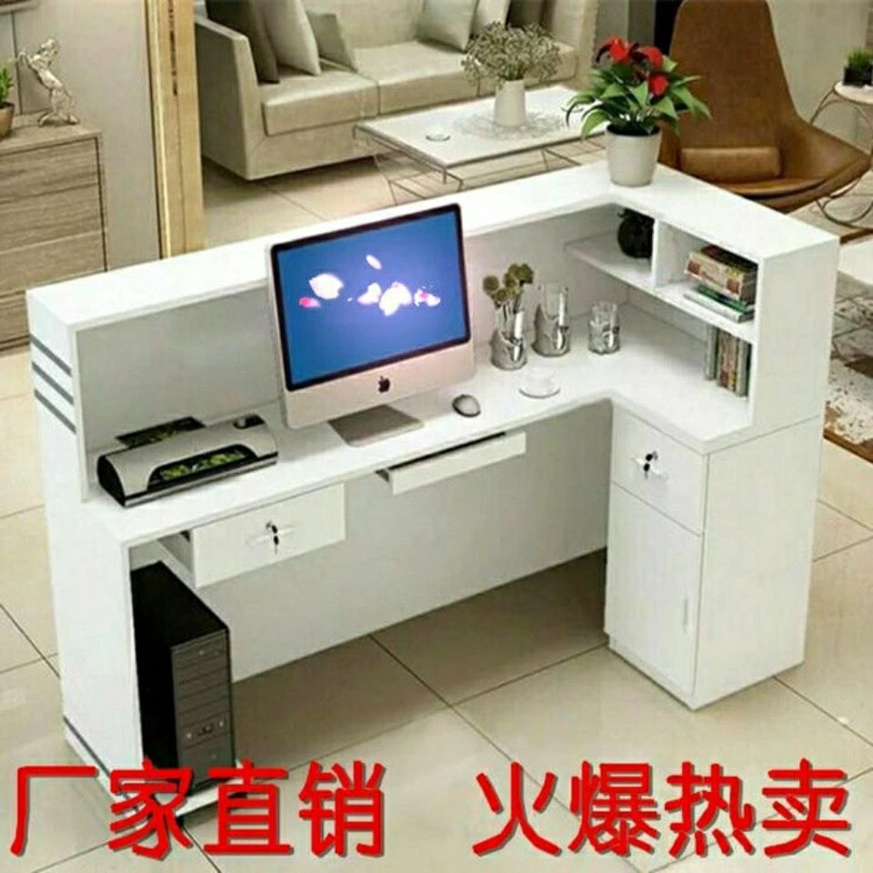 热卖转角收银台柜台简约现代超市前台接待台服装店饭店吧台包邮