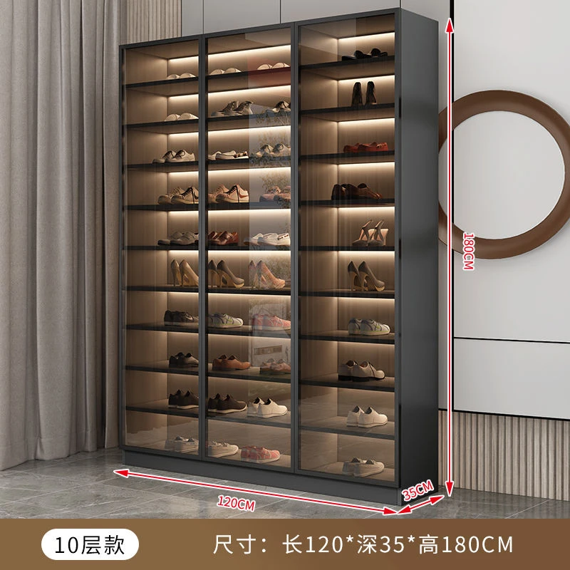 玻璃轻奢鞋柜入户家用门口大容量收纳现代简约网红阳台新款储物柜