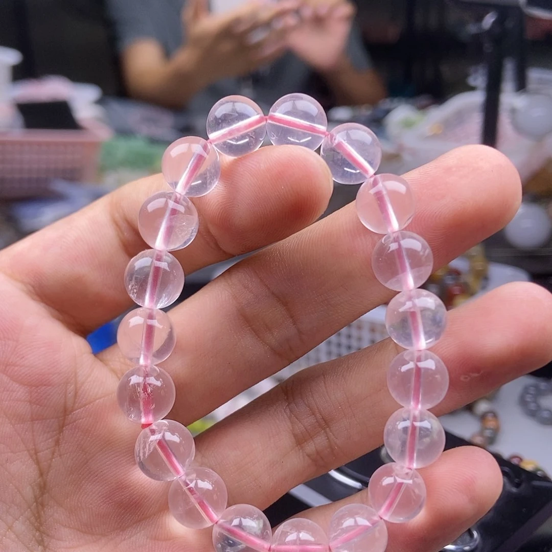 水晶手链未镶嵌听**宝188粉卡