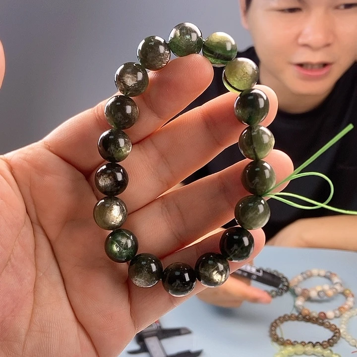 水晶手链未镶嵌685绿锂云母11.7