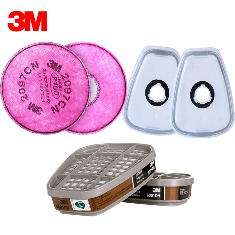 3M滤毒盒6001+502承接座+2097滤棉组合需要搭配面具使用