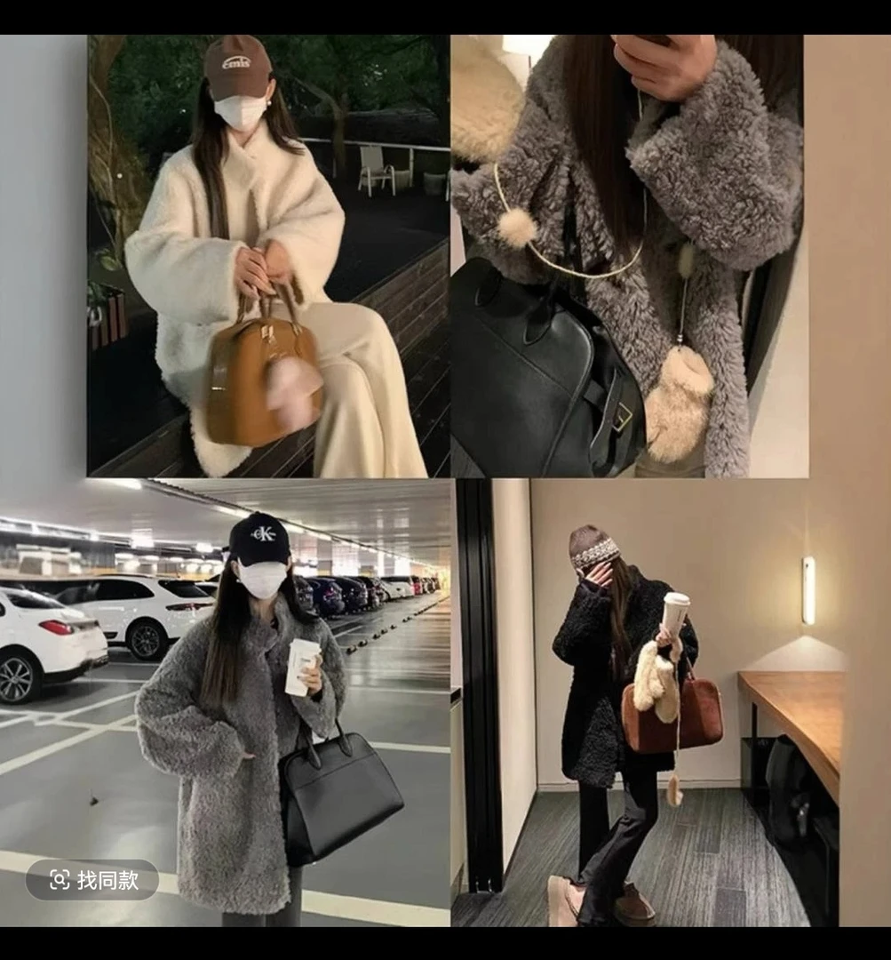 【暄子专属】富人区3.0 TEDDY皮毛一体外套女冬季加厚毛中长款韩版