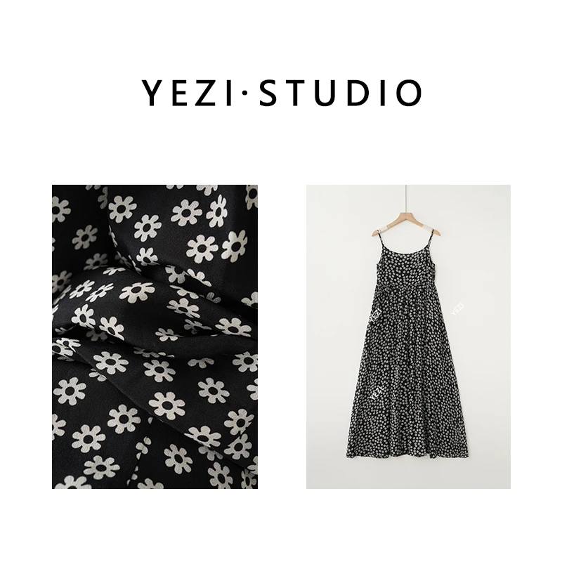 【周日】“小雏菊”16姆米真丝双绉碎花吊带长裙24231132