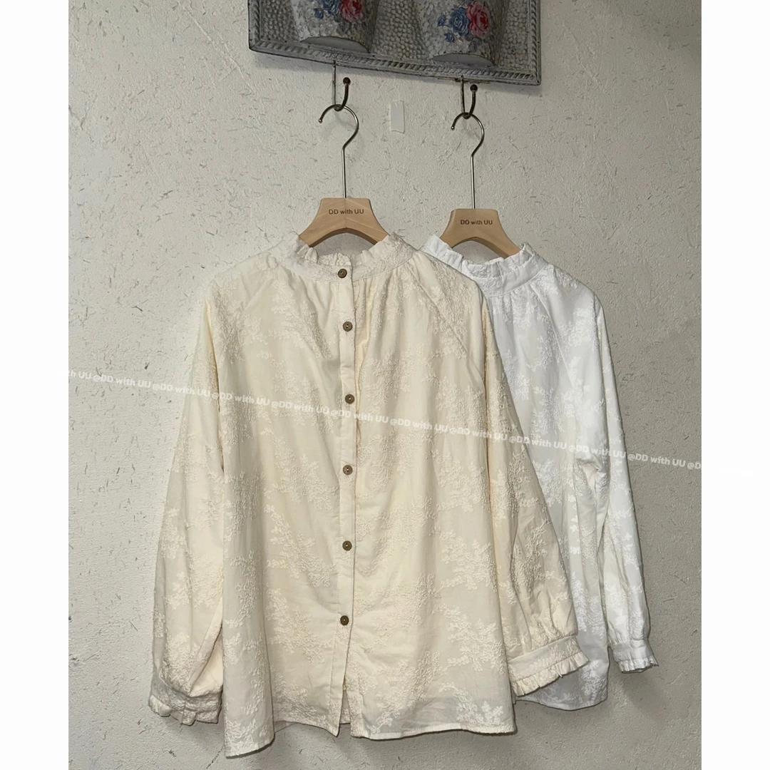 秋冬复古百搭加绒长袖两面穿提花衬衫