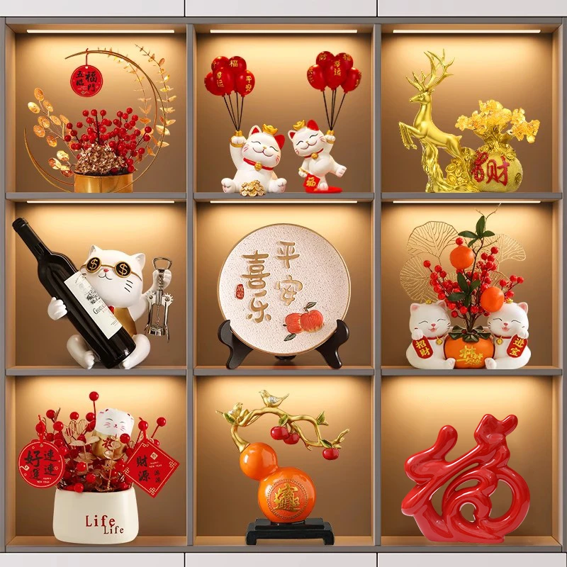 【小扬哥甄选】现代酒柜装饰品摆件轻奢高档客厅电视柜玄关家居搬