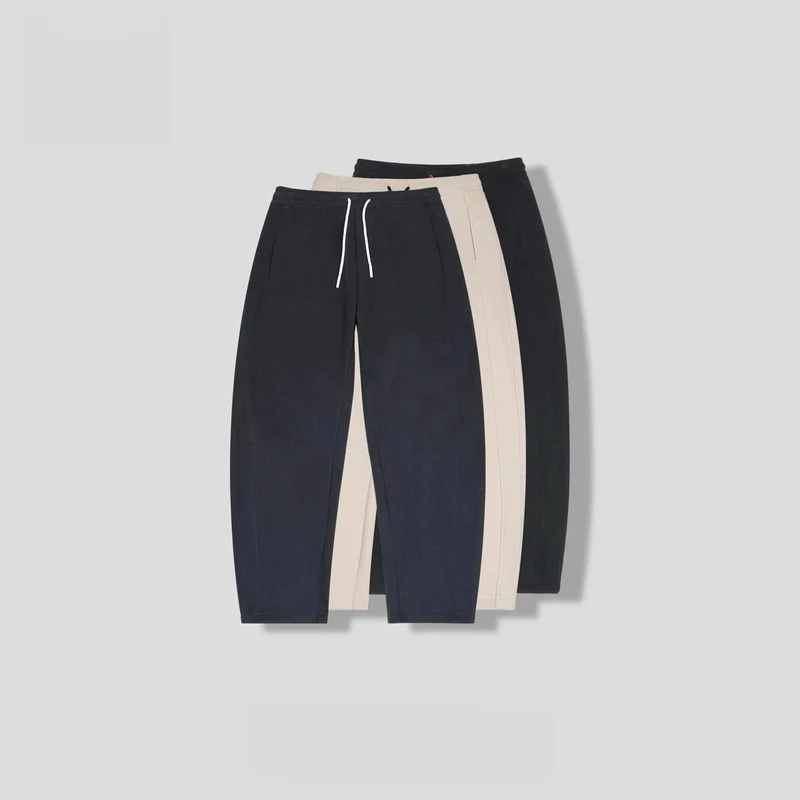 秋冬新款立体剪裁加绒加厚直筒慵懒百搭休闲弯刀裤6