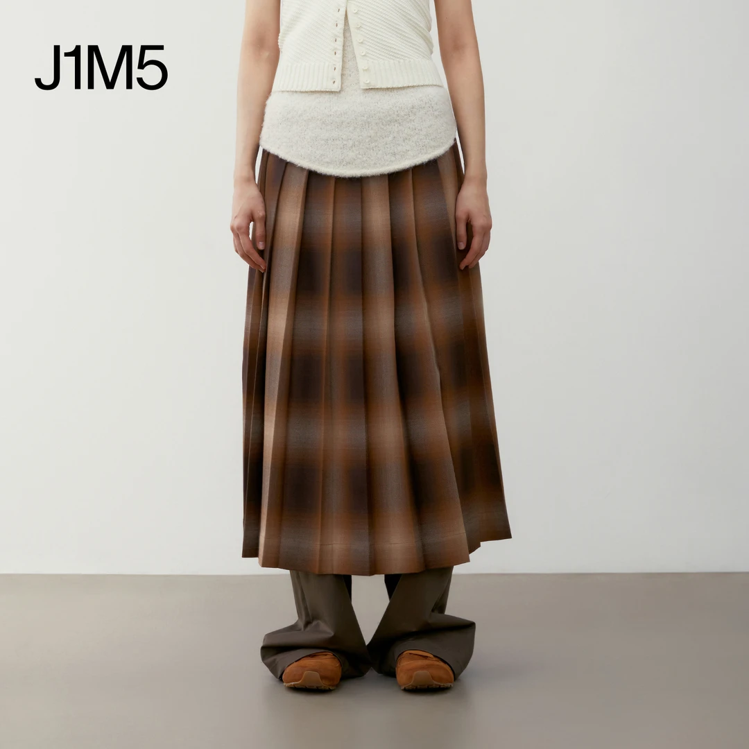 J1M5买手店 LOW CLASSIC 24秋冬 格子百褶裙 设计师品牌