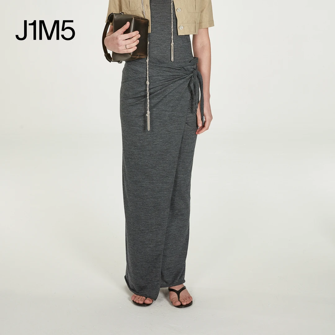 J1M5买手店 COTEMP 24AW 羊毛围裹半裙 设计师品牌舒适复古系带