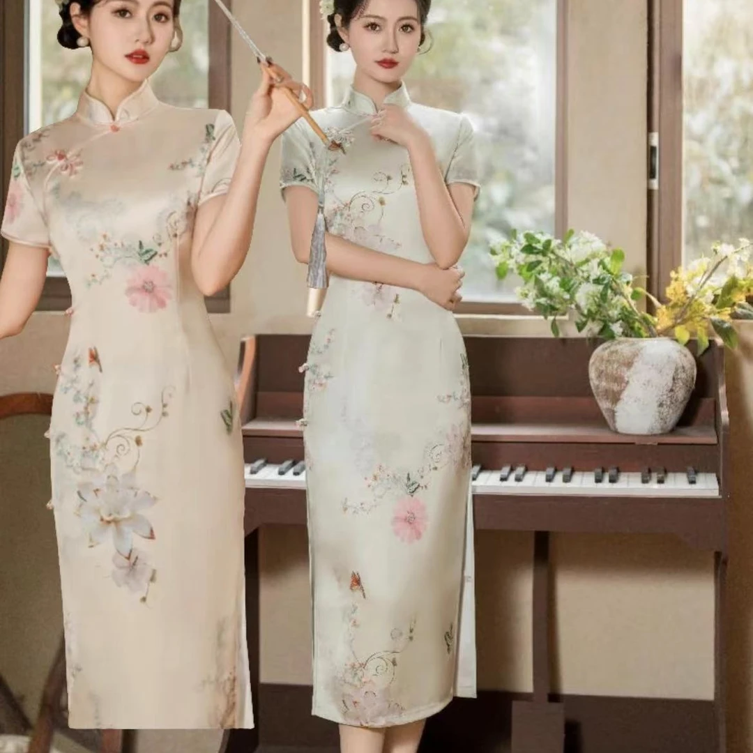 #T旗开得胜-2023超薄单层时尚改良版遮肉显瘦旗袍