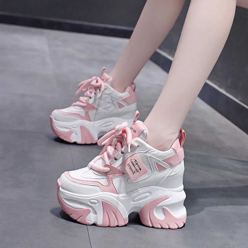 网红内增高休闲老爹鞋女2025春季新款时尚百搭学生老爹鞋女厚底