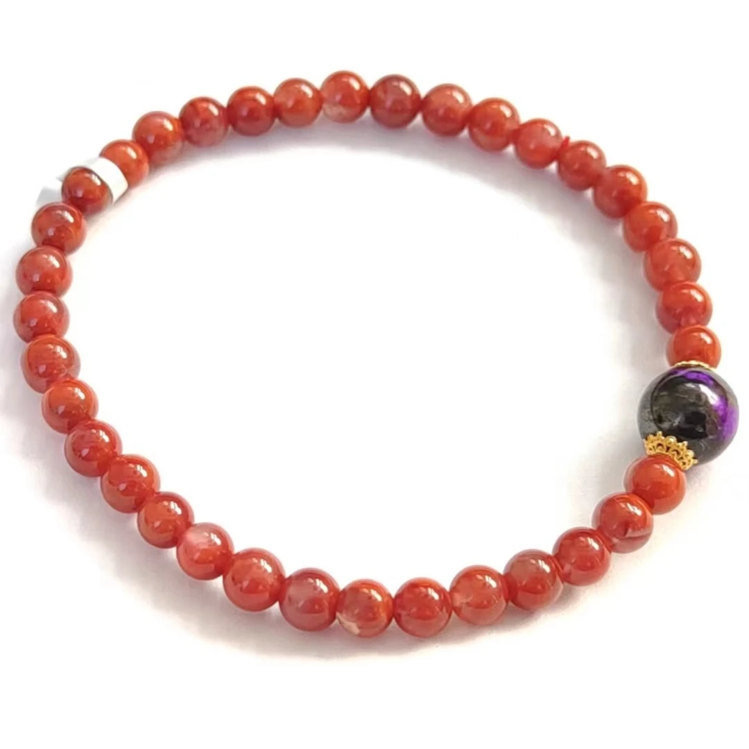 世间臻宝-南红18K金DIY手串/南红5mm+-/多样性发/P6220