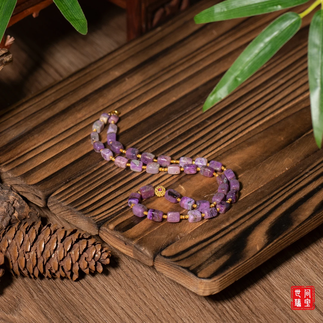 红云丨18K金樱花红魔方舒俱来锁骨链/40cm/5-6mm/多样性发/P1912