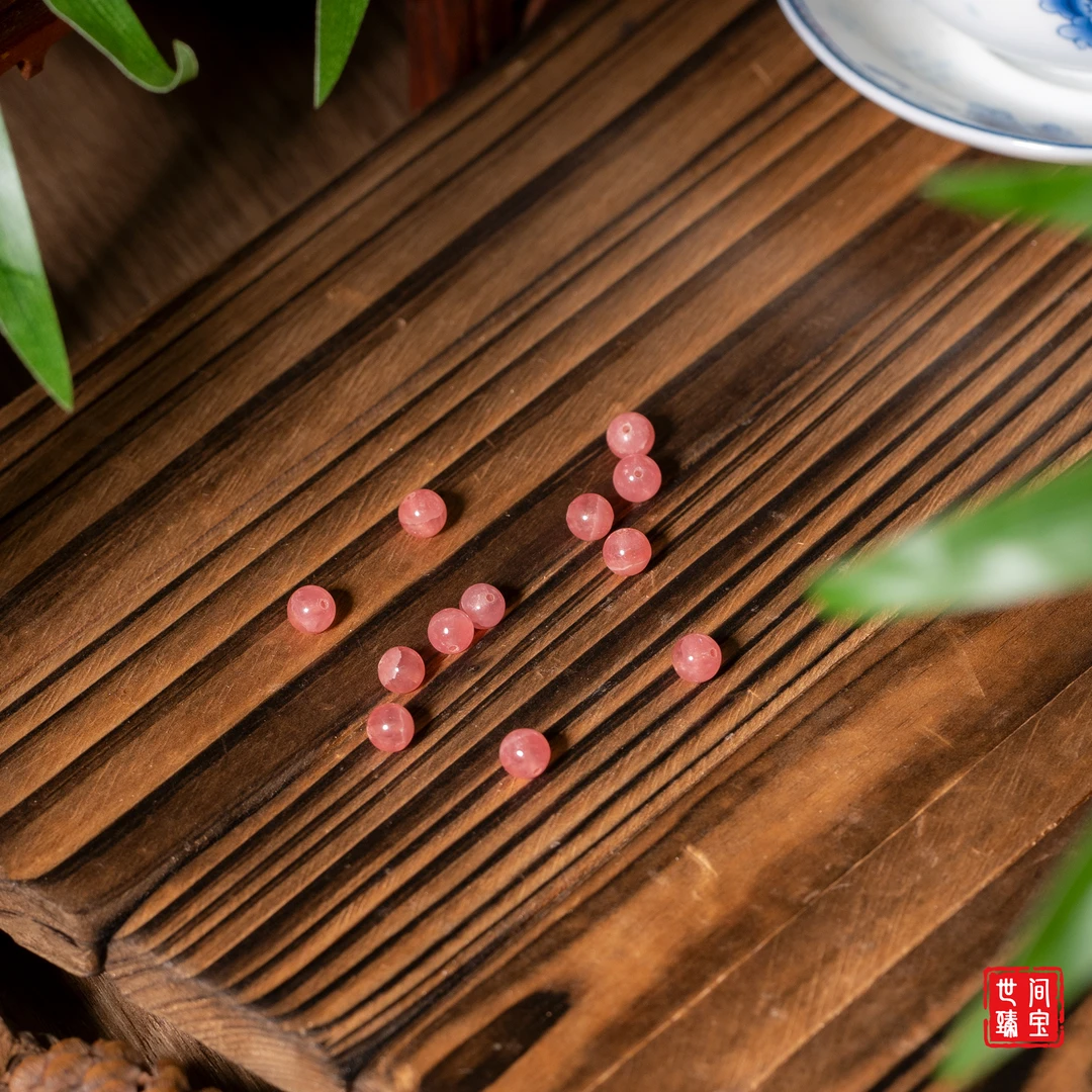 世间臻宝-冰种红纹石单珠配件/6mm/多样性发/发一个/P2760