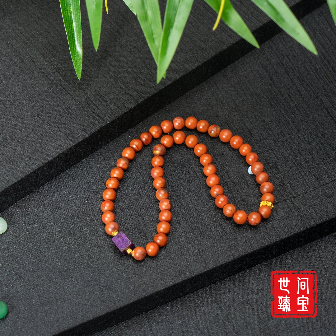 世间臻宝-铁皮包浆南红DIY多圈手串/8mm+（多样性发）A10