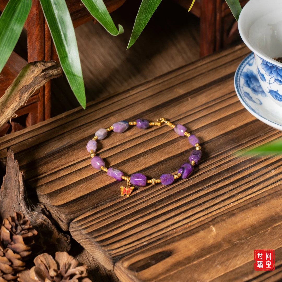 世间臻宝-妆次丨18K金冰桃红舒俱来切面手链/多样性发/P2189/0/